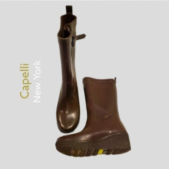 Capelli New York- Wedge Platform Rubber Rainboots- adjustable calf- Size 8 - Picture 4 of 16